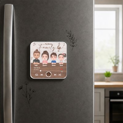 Personalized Family Cartoon Musical Fridge Magnet